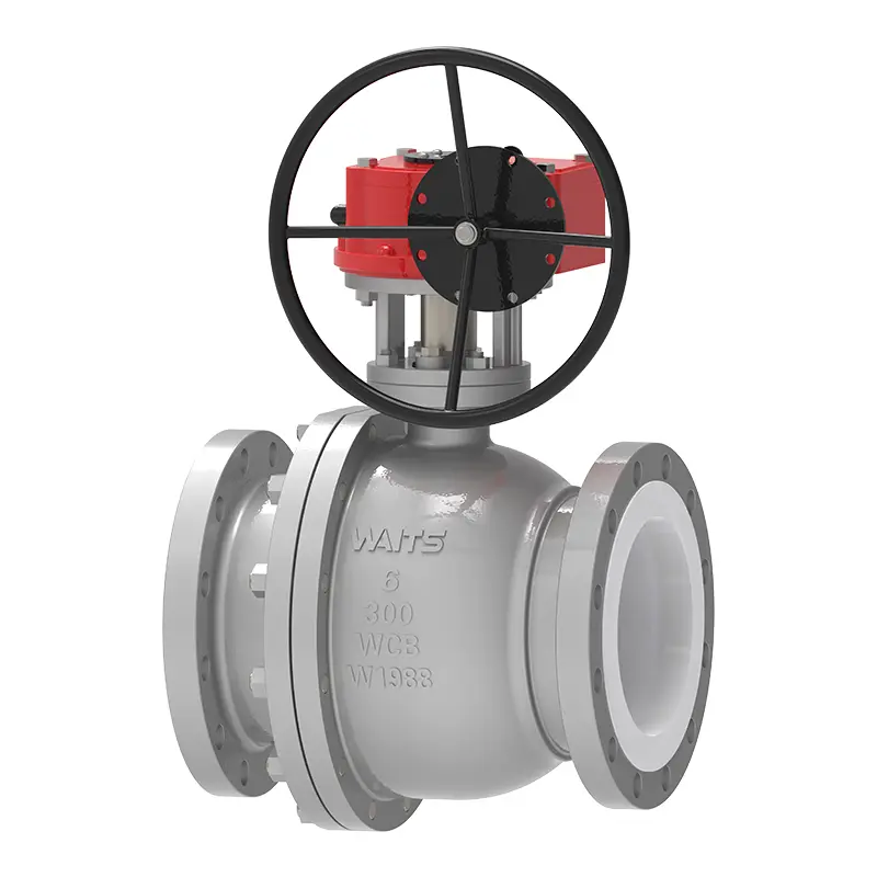 Gear PTFE облицована топка клапан